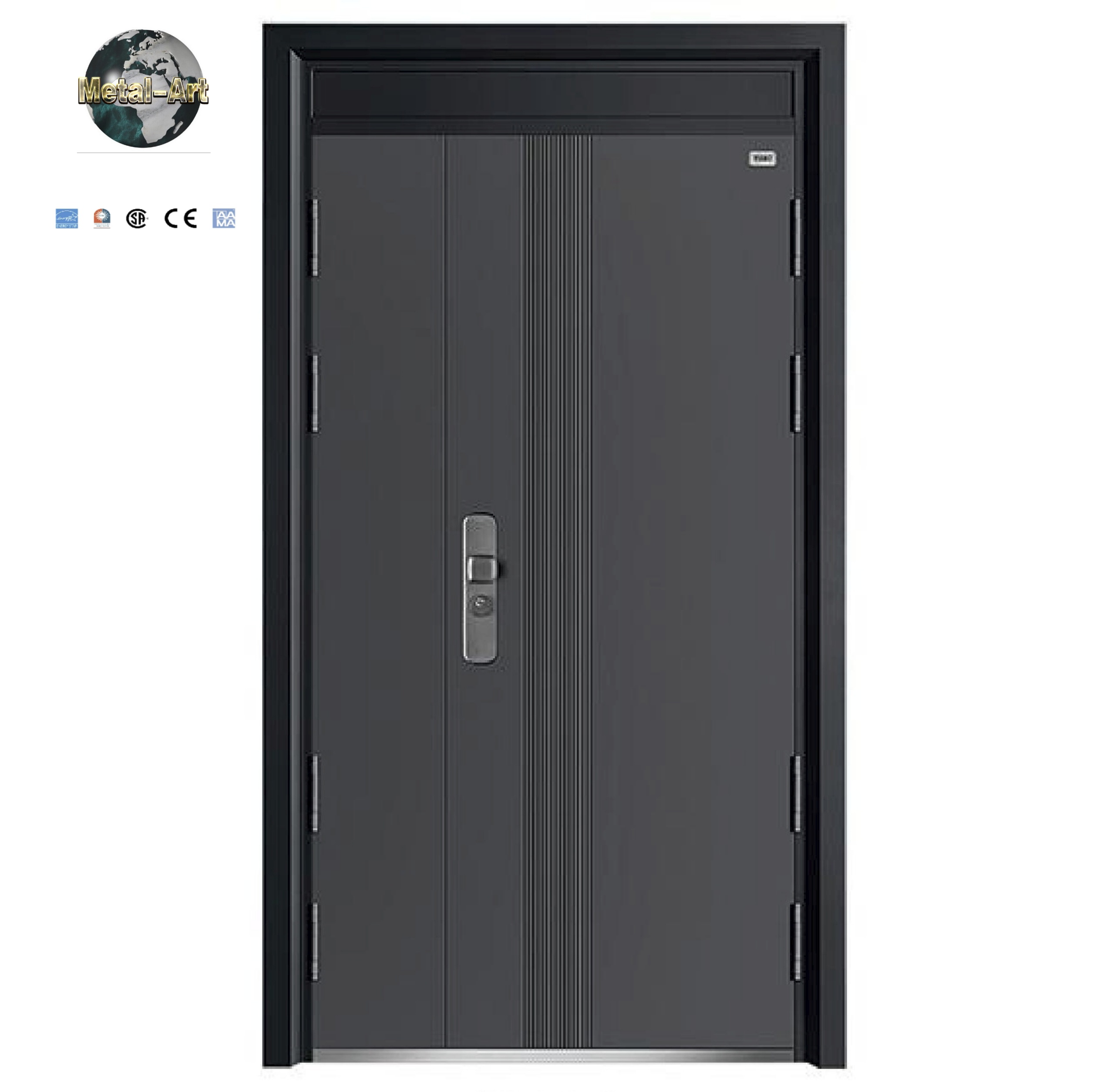 Modern Minimalist Anti-Theft Aluminum Alloy Door Security Entry Side Opening Sliding for Commercial Outdoor Garden for Apartment