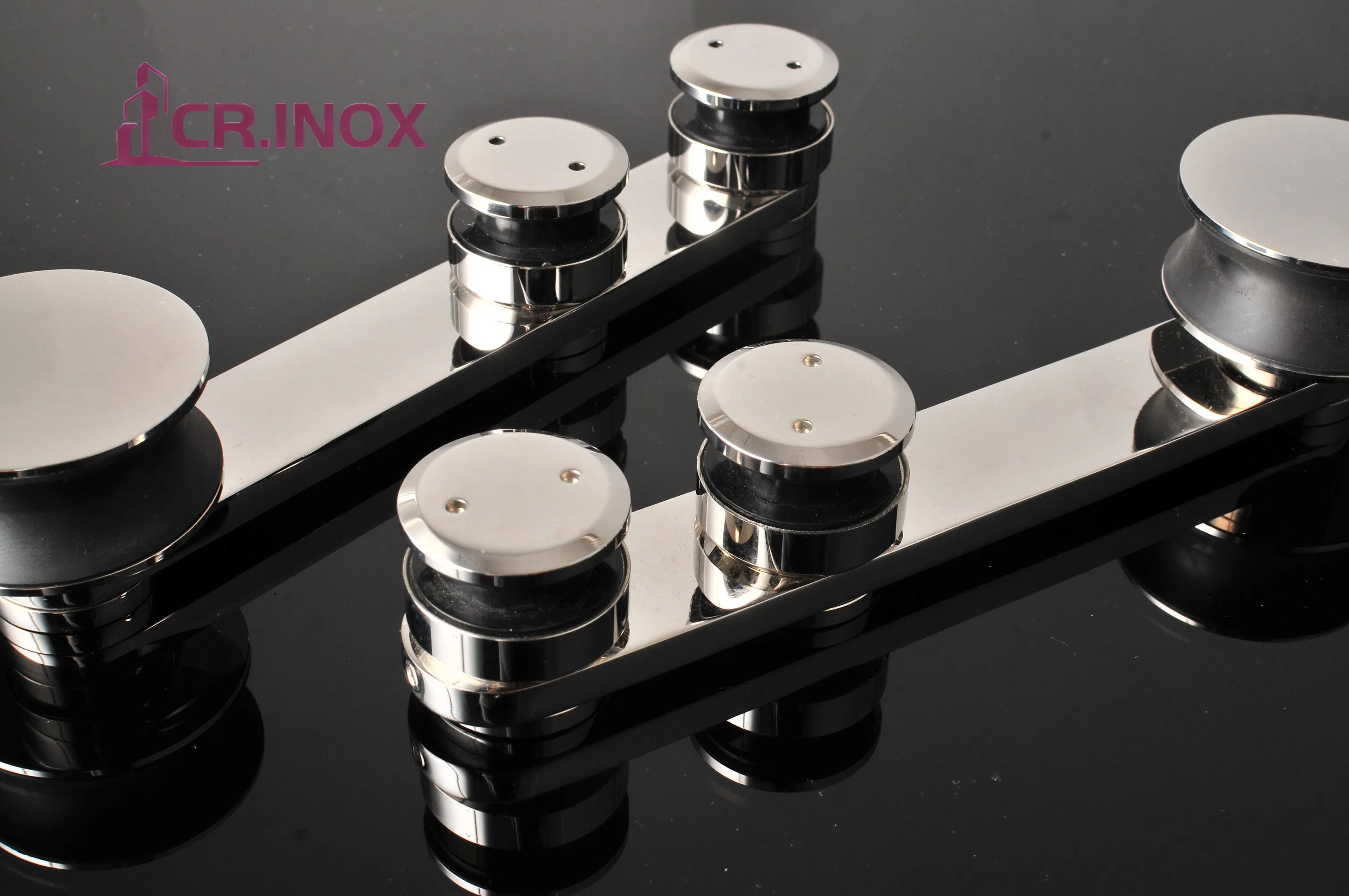 Stainless Steel Gold Color Glass Hanging Sliding Door Roller Systems