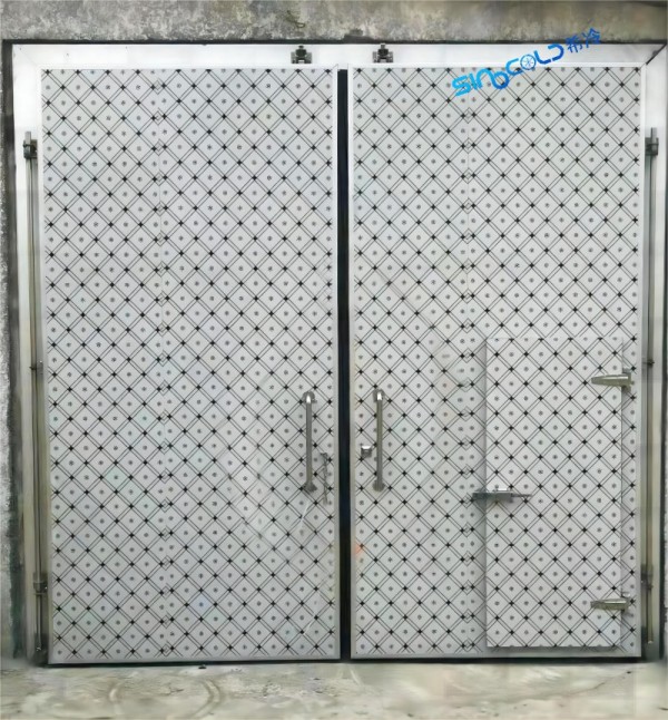Cold Storage Door Single Open Double Open Pivot Door Custom Color Steel 100mm Manual Door 1mx2m