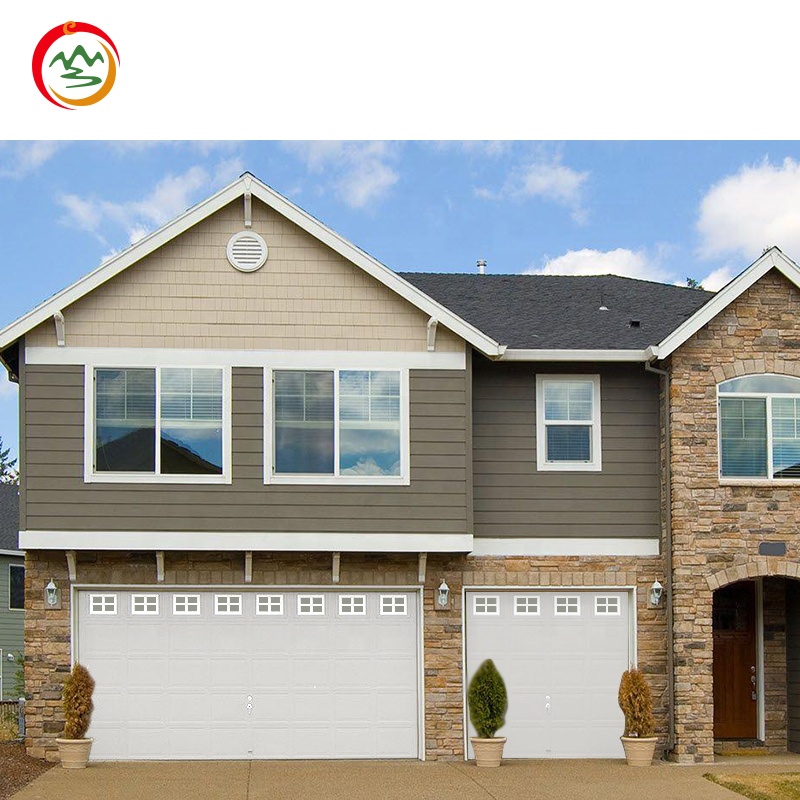 Modern 8x7 Residential Overhead Automatic Sliding Sectional Garage Door Steel Walnut Anti-Theft Including Motor Manufacturer
