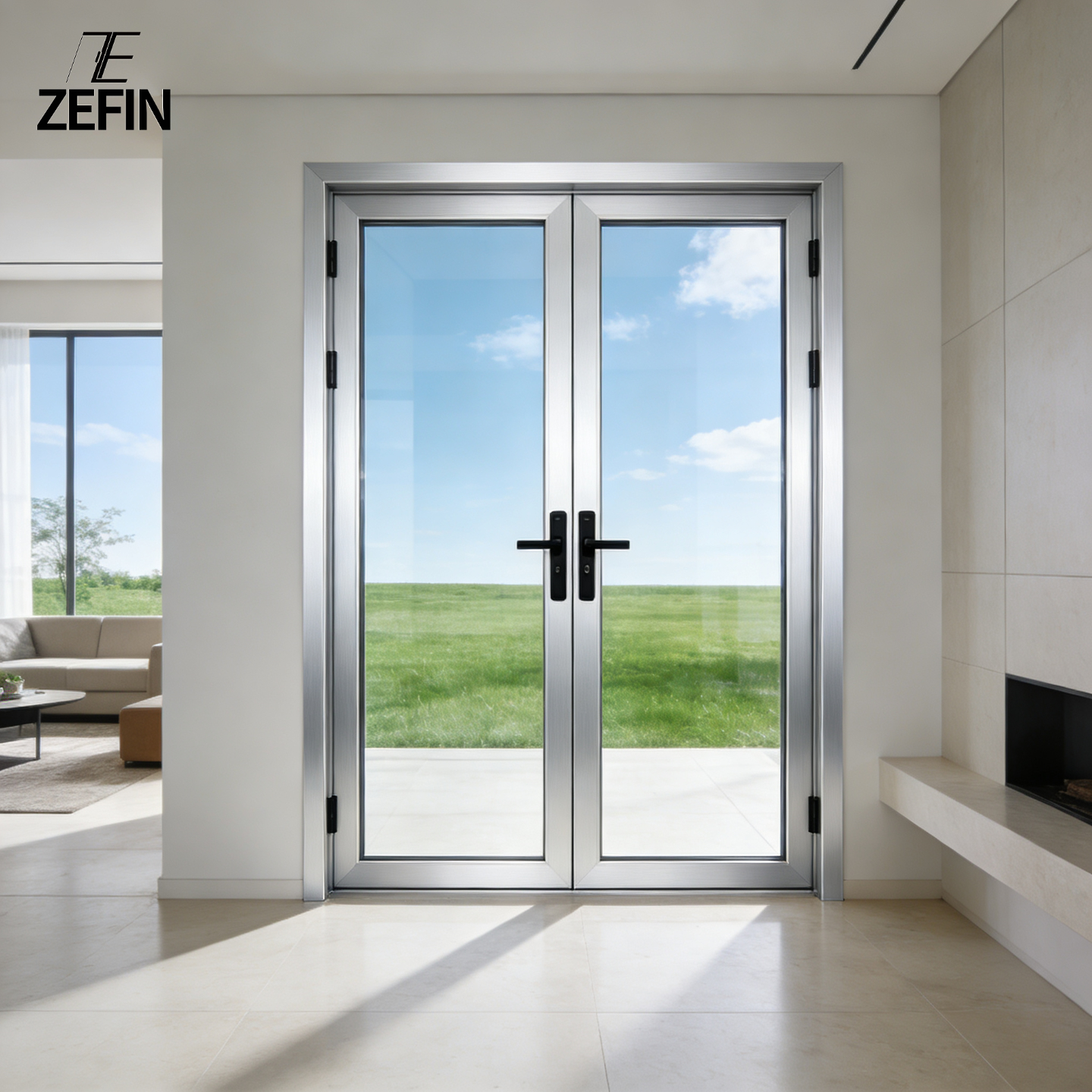Premium Villa Aluminium System Casement Door for House with Residential System Casement Door and Thermal Insulation Modern Style