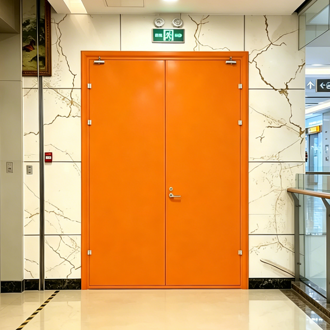 Fire Rated Steel Door EI60 / EI90 with Galvanized Frame | Industrial Emergency Exit Door for Factory &amp; Warehouse Safety