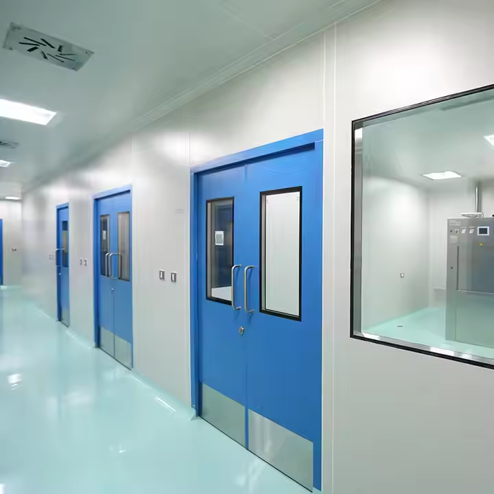 Factory Customized Fireproof Metal Door Clean Room Steel Swing Doors For Industrial Food And Hospital Modern Cleanroom Door