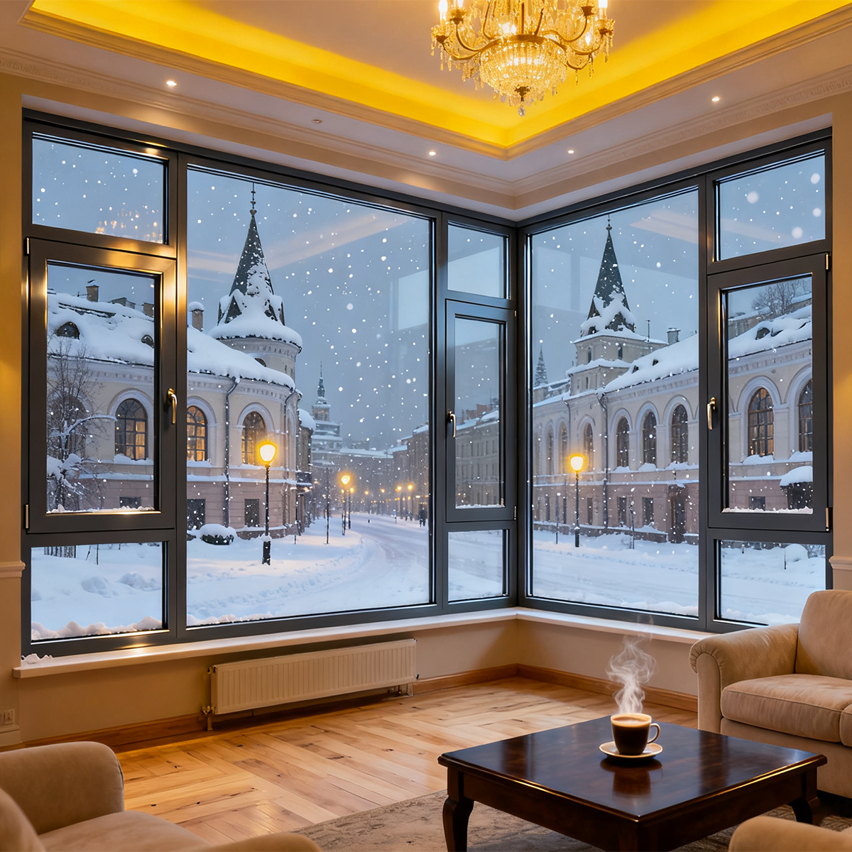 Arctic-grade European Aluminum Alloy Horizontal Sliding Glass Windows Stainless Steel Screen Heat Insulation For Living Room