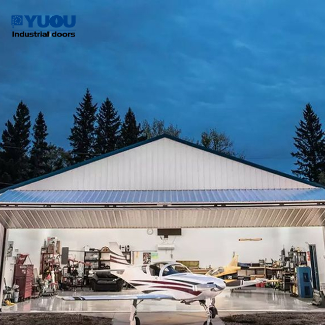 Hot Selling Sandwich Panel Automatic Vertical Folding up Galvanized Steel Material Electrical Folding Hangar Doors