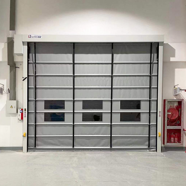 Industrial Folding Up High Speed Door Wind Resistant Fast Folding Stack Door PVC High Speed Stacking Door for Warehouse