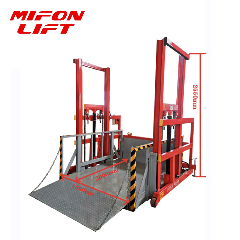 MIFONLIFT 2000kg 3000kg 1.7m Height Mobile Loading Dock Platform Hydraulic Mobile Truck Loading Ramp For Warehouse