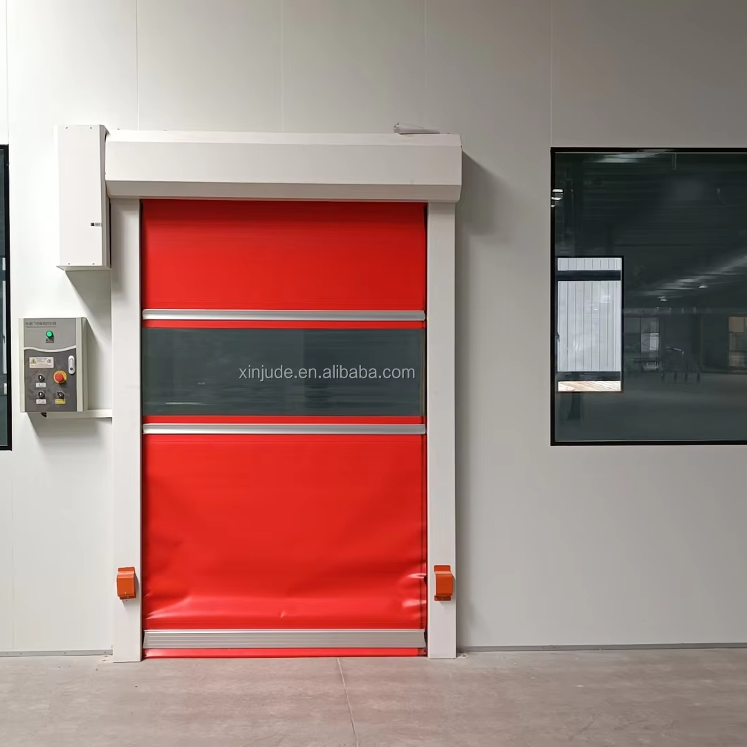Security Industrial High Speed Roll Automatic PVC Windproof Finished Apartment Use Rapid Folding Roller Shutter Fast Door