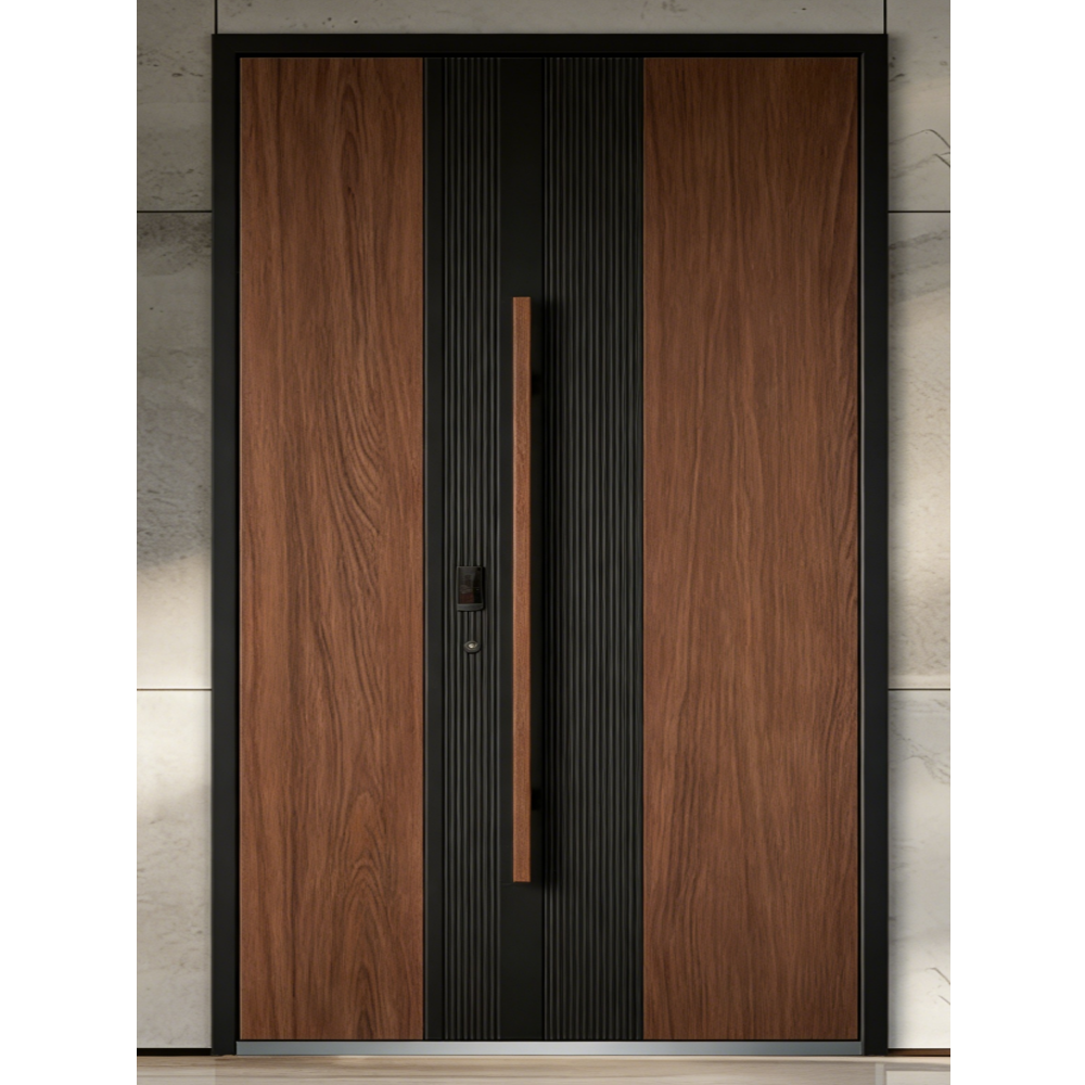 Bulk Order American Style Soundproof Aluminum Casting Door for Mansion Front Modern Die Cast Aluminum Energy Saving