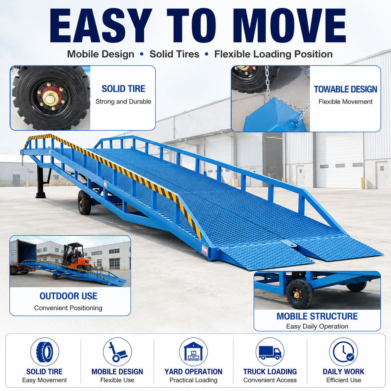 Hot Sale Mobile Hydraulic Boarding Unloading Yard Lifting Platform Loading Dock Ramp With Cargo Platform
