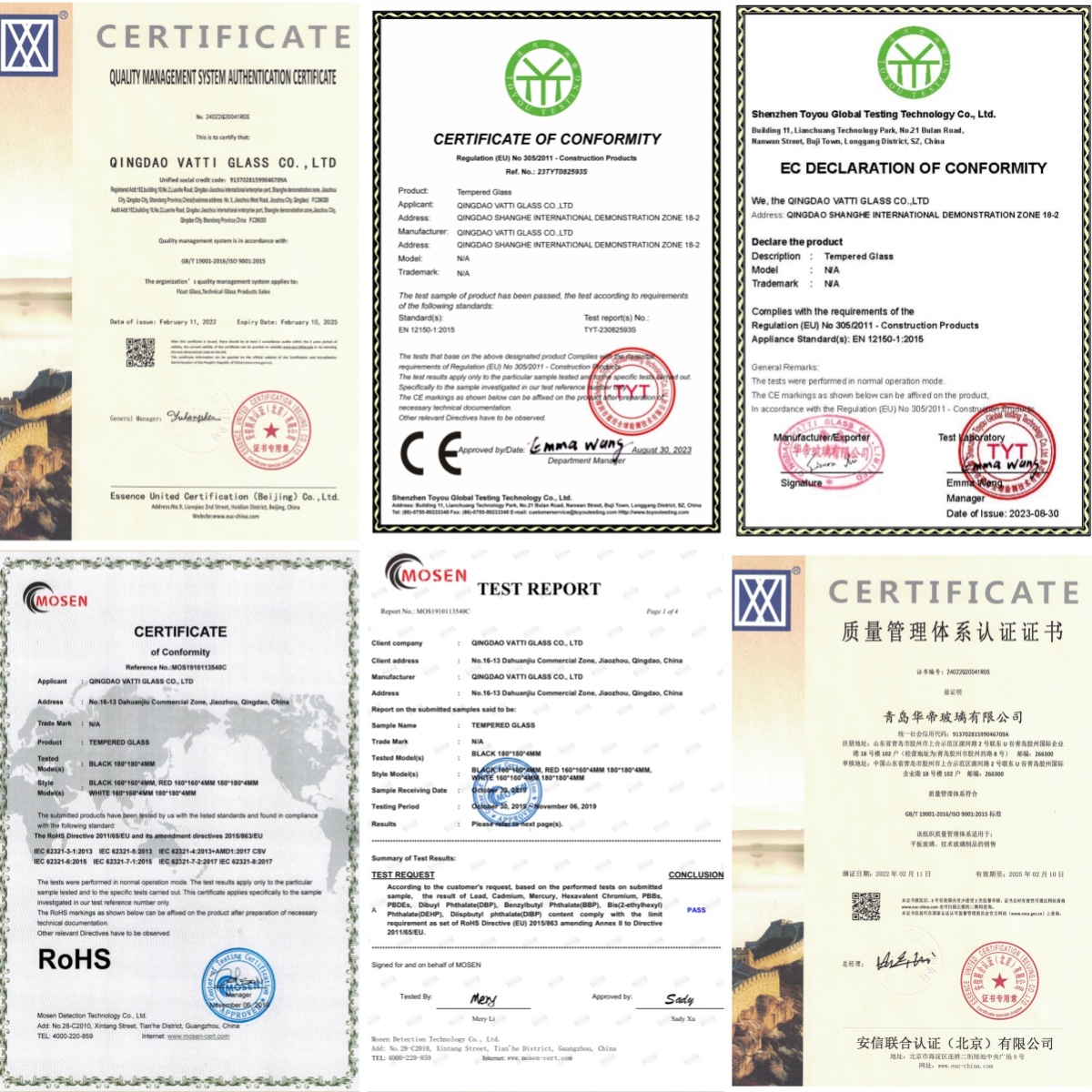 Certifications