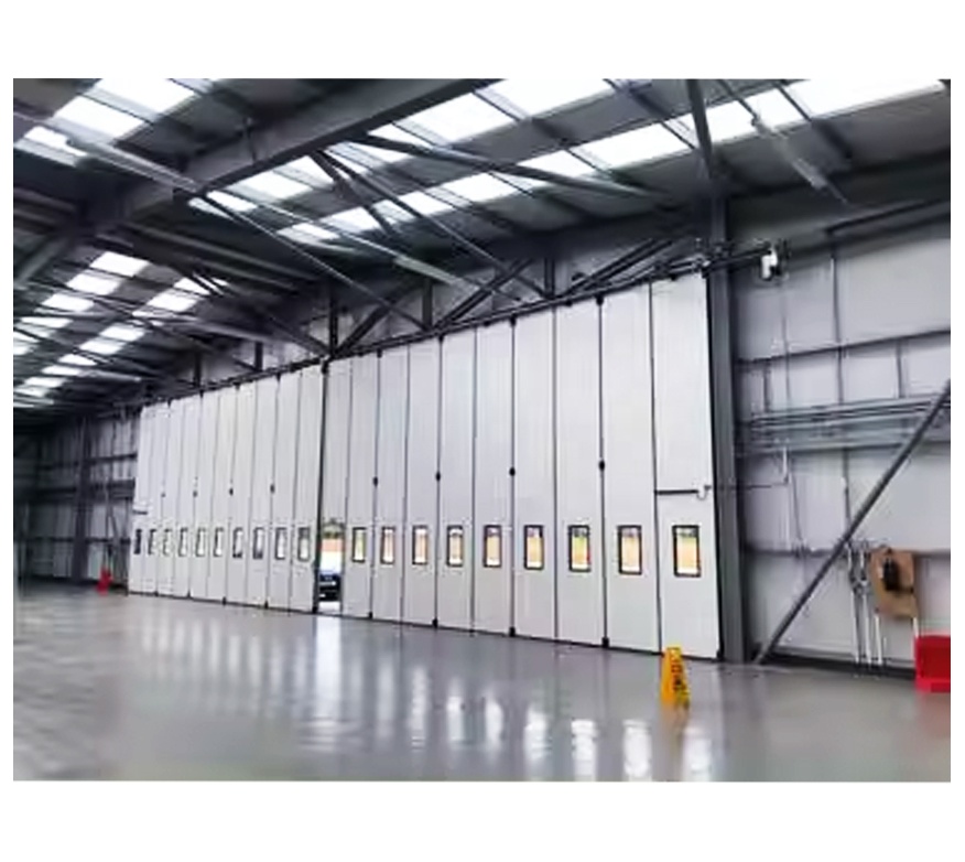 Factory Direct Hot Selling Automatic Industrial Sliding Workshop Large Folding Hangar Door Prices