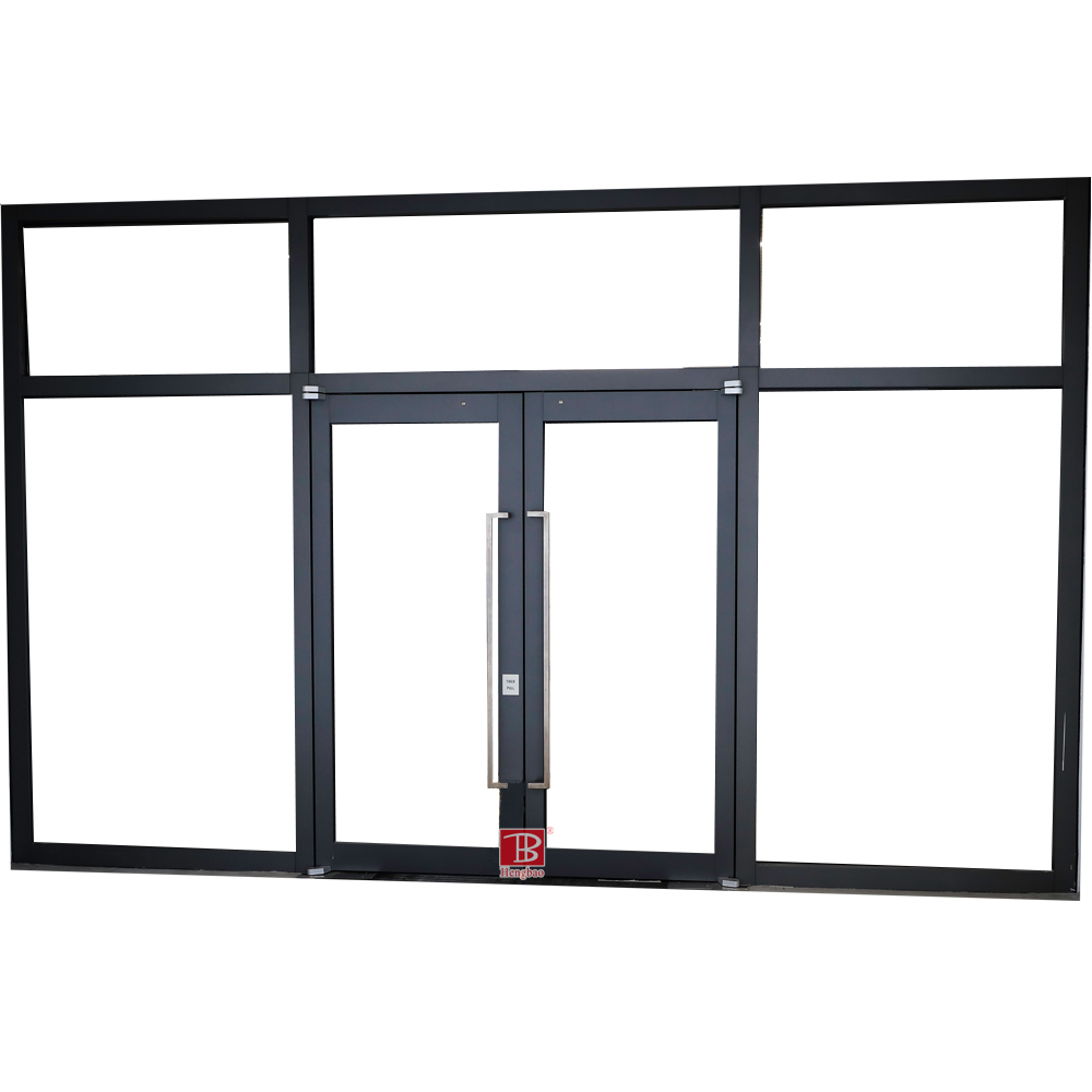 Automatic Modern Steel Reinforced Fire Glass Door Finished Surface 60-Minute Fire Prevention Rating BS476 Mall Supermarket