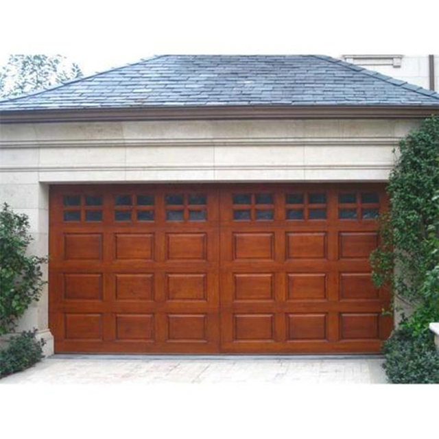 American Modern Sectional Double Garage Door 16x8 Solid Wood Overhead Insulated 9x8 Flap Garage Door