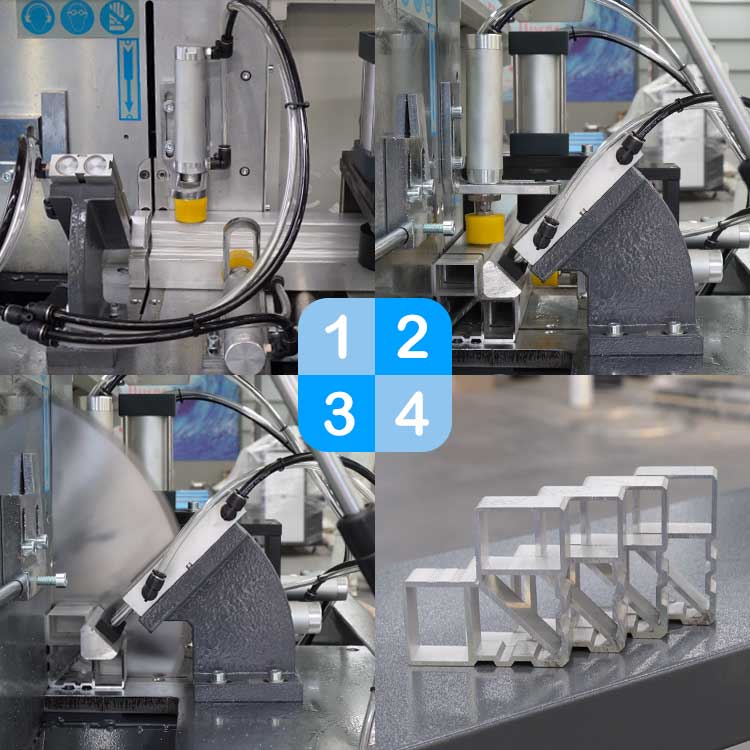 Hisena Aluminum Door Window Corner Cutting Machine With Motor Bearing Core Components 2.2KW 380V Easy To Operate