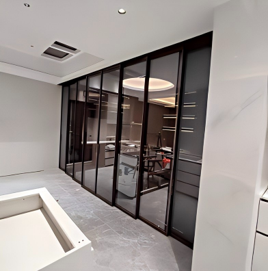 Custom Narrow Frame Aluminum Sliding Door System, Interior Soundproof Door, Home &amp; Project Bulk Customization