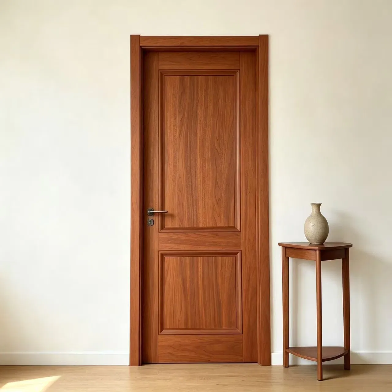 Soundproof Waterproof Wooden Entrance House Villa Apartment Solid Wood Room Internal Security WPC PVC Interior Room Walnut Red Oak Teak Cherry Veneer Entry Door