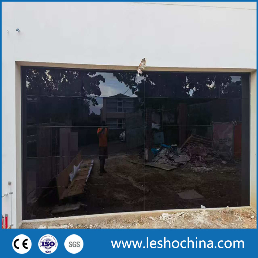 Frameless Glass Garage Door, Luxury Automatic Full View Aluminum Tempered Glass Sectional Overhead Door for Modern Villa Residential