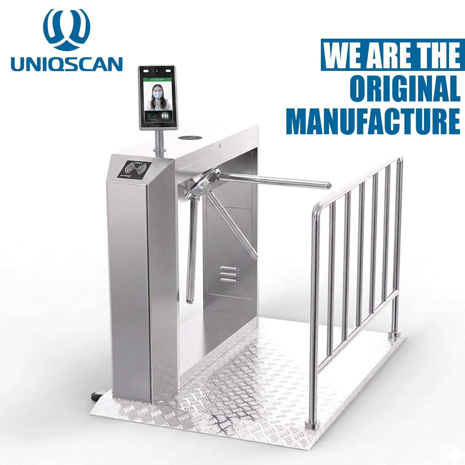 UNIQSCAN Biometric Security Tripod Turnstiles Gate Flap Swing Barrier Turnstile Gate Event Torniquete For Gyms Event Turnstill