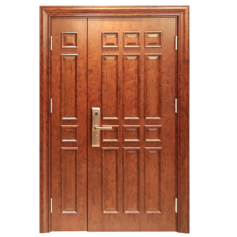 Security Interior Exterior Hotel Apartment House Main Entrance Fire Resistance Teak Melamine MDF PVC Fire-Rated Log Solid Timber Fireproof Wood Wooden Door
