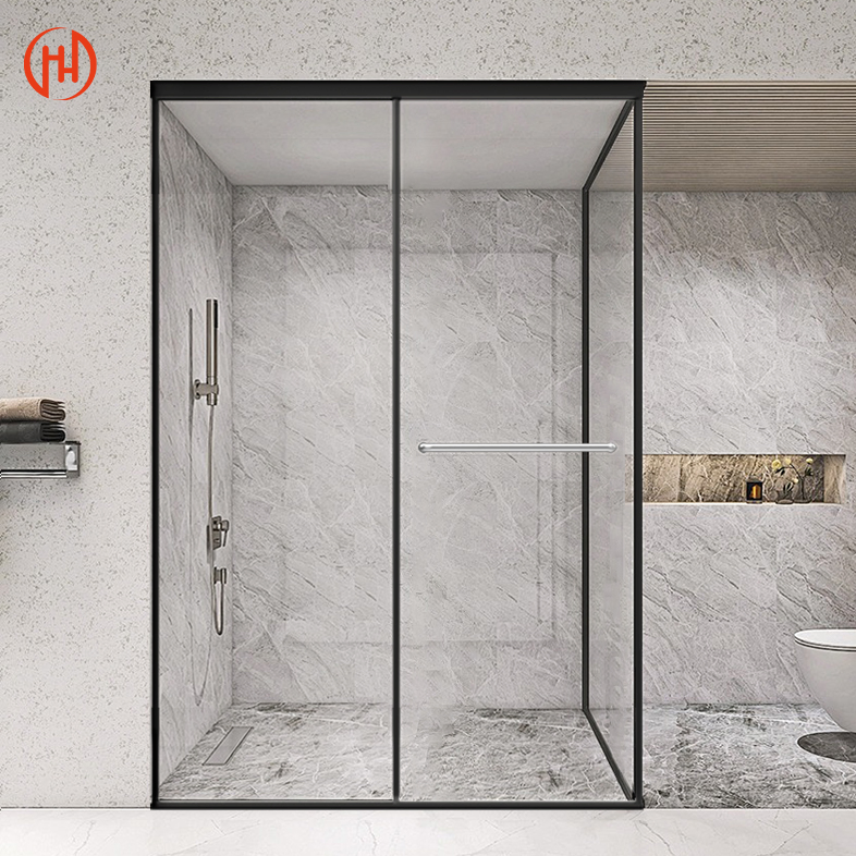 Innovative Single-Track Shower Door for Smart Bathroom Automation with Stylish Design for Chic Bathrooms