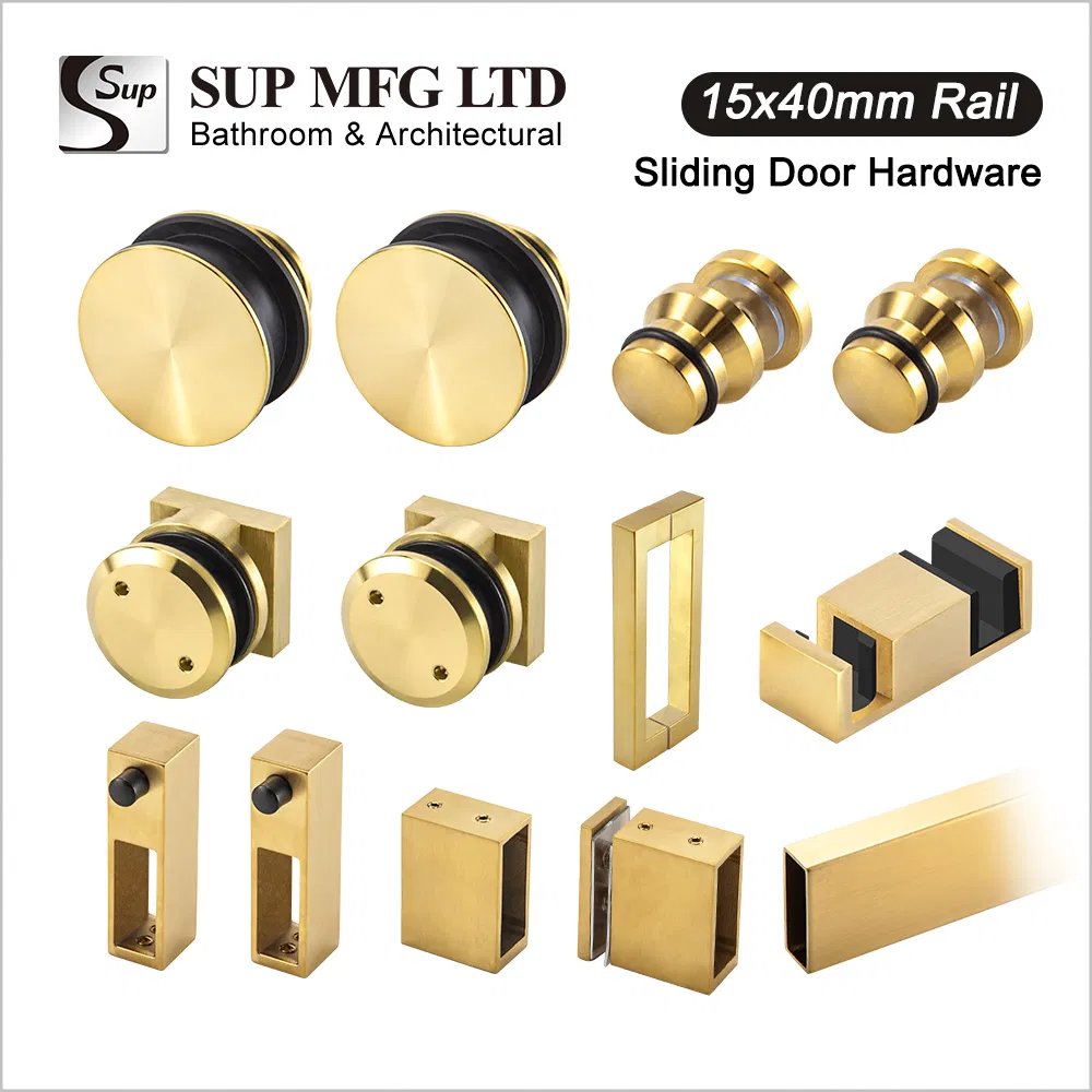 10X40mm European Style Glass Door System Stainless Steel Sliding Door Hardware Set