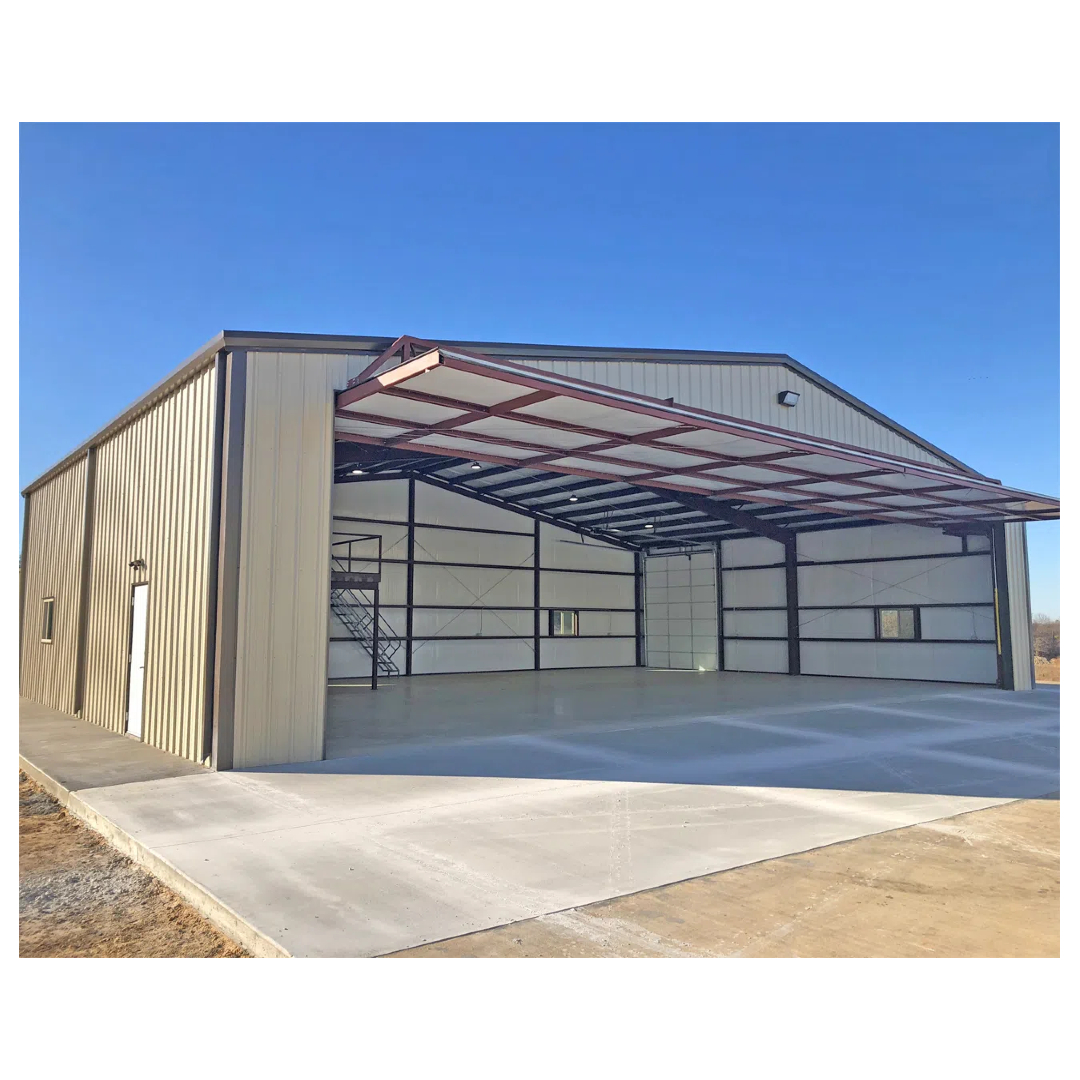 ISO Certified Supplier's Custom Aircraft Hangar with Bi-Fold Doors for Office Building &amp; Mall Construction Design