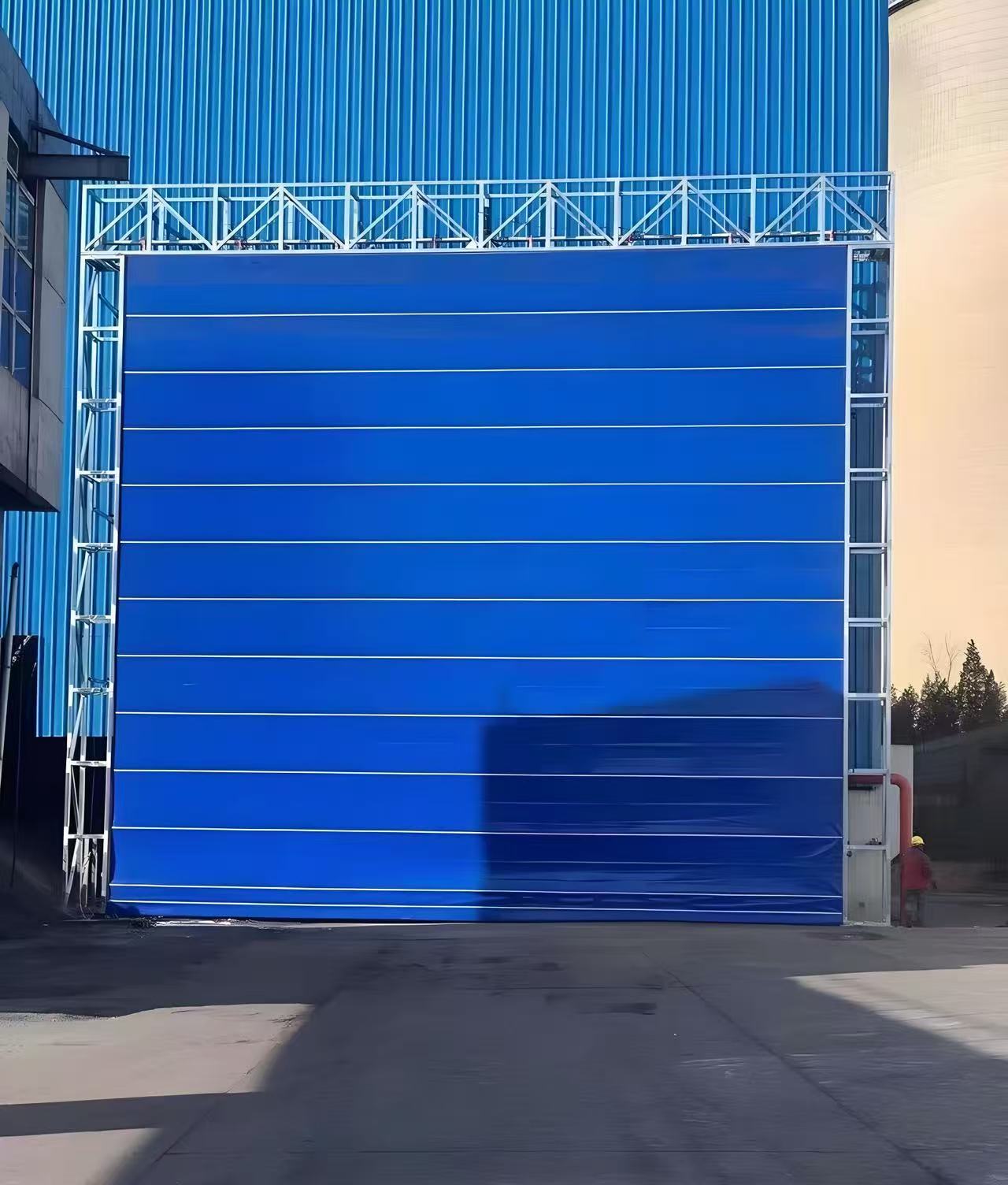 Flexible Steel Structure Huge Flexible PVC Curtain Aircraft Folding up Automatic Electric Hangar Door
