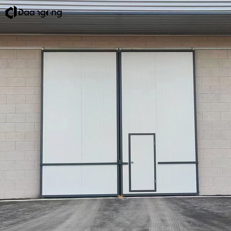 Industrial Door Sliding Door Warehouse Hangar Heavy Duty Steel Track System Manual Electric Operation Custom Size