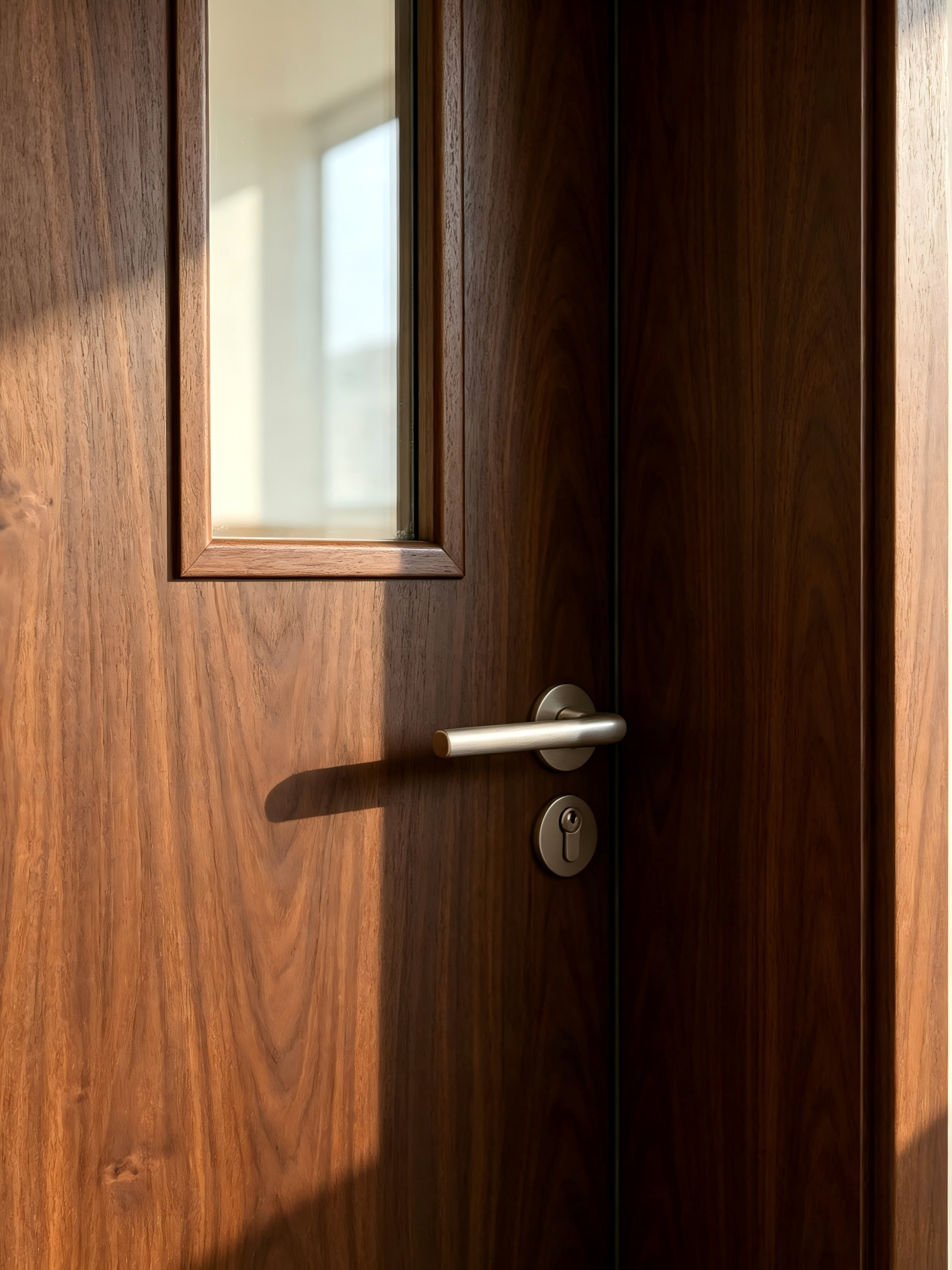 1H Fire Rated Door 46dB Soundproof Solid Wood Door Minimalist Slab Door for School