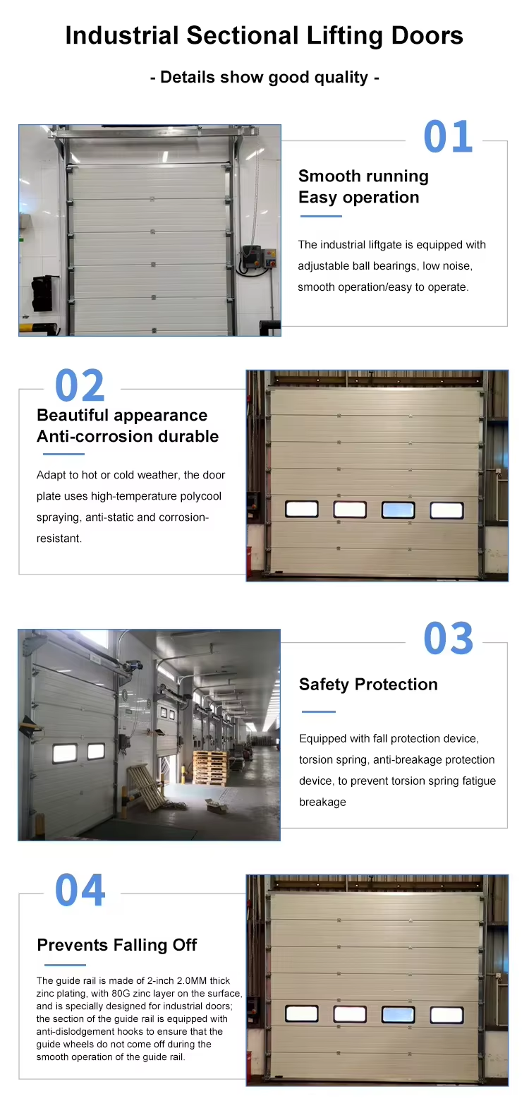Sectional Overhead Doors Steel Sliding Door Overhead Sectional Garage Door Logistic System Garage Doors