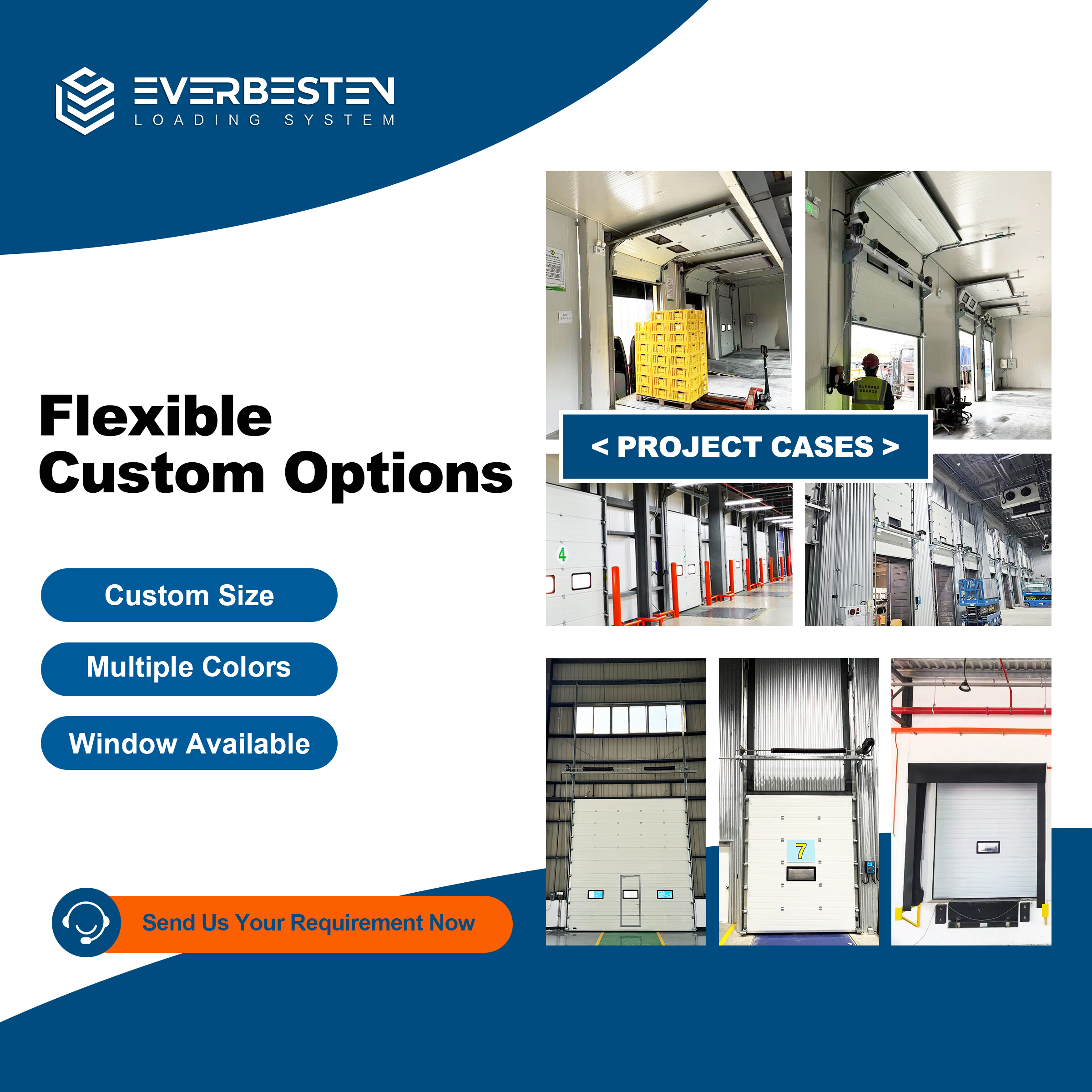 Sectional Door Insulated Steel Warehouse Overhead Door for Loading Dock Logistics Center and Factory Applications