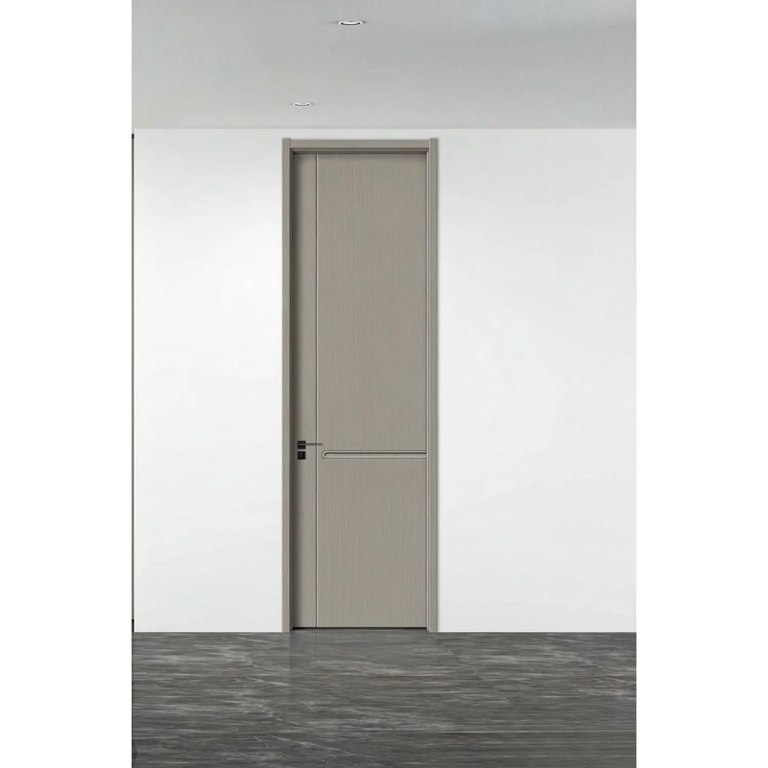 PVC New Design Factory Wood MDF High-End International Standard Security Elegant WPC Door for Bathroom Interior Wooden French-Style Flush Wooden Door