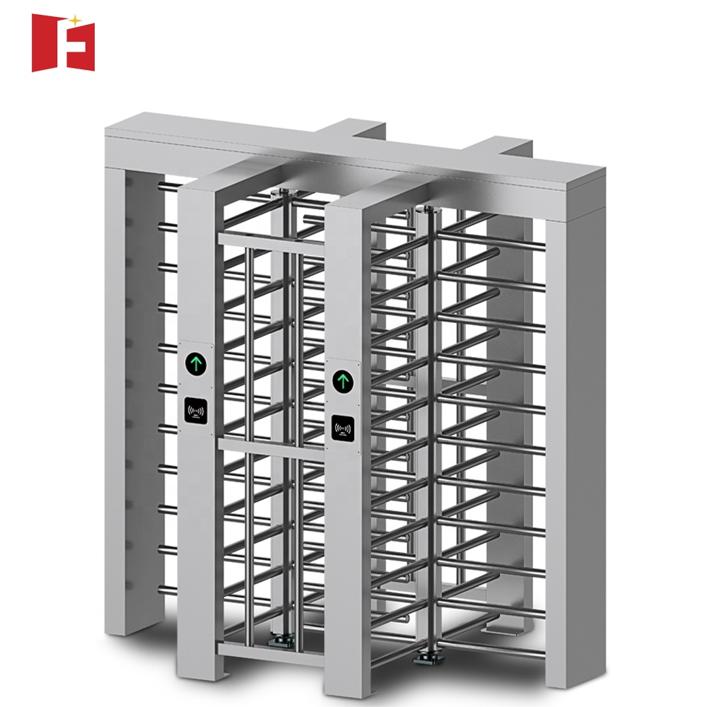 Double Entrance Full Height Turnstile With Cage Secure Access Control for Warehouse Perimeter Security