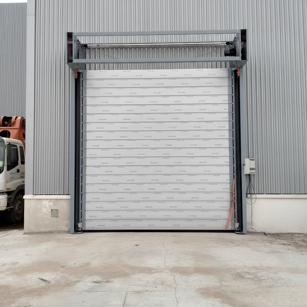 High Speed Thermal Protect Industrial Heavy Duty Aluminum Alloy Spiral Fast Rolling Shutter Doors for Sale