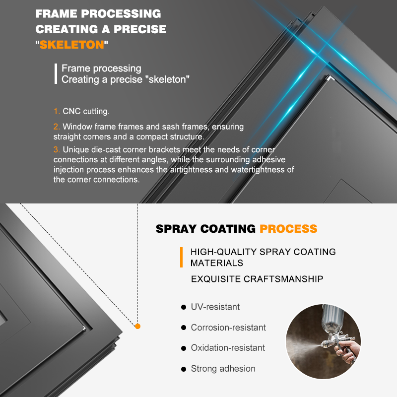 Customized Exterior Entrance Doors Aluminium Casement Door Double Tempered Glass Aluminum Alloy Energy Efficient Glass Door