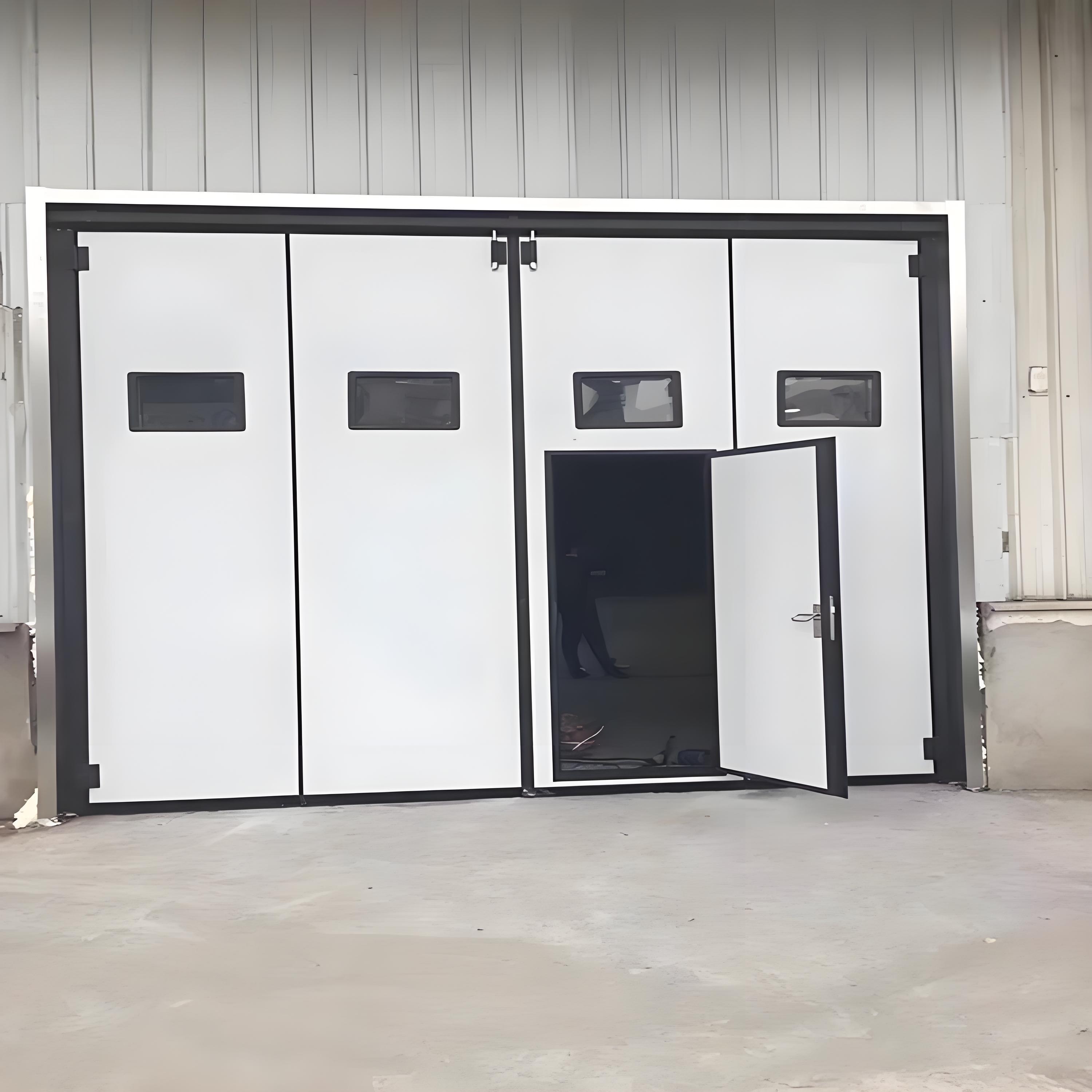 Custom Automatic Sliding Exterior Lightweight Industrial Steel Folding Accordion Hangar Doors