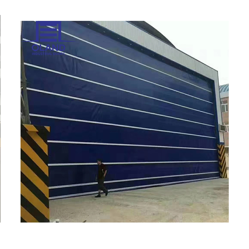 High Quality Durable Professional Manufacturer Windproof PVC Fabric Mega Aircraft Hangar Foldable Doors Industrial Mega Door