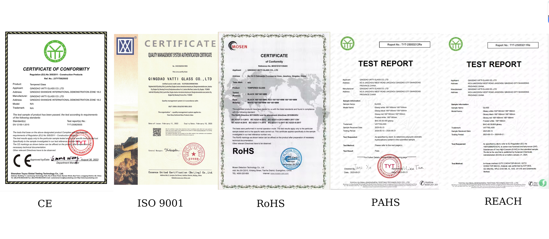 Certificates