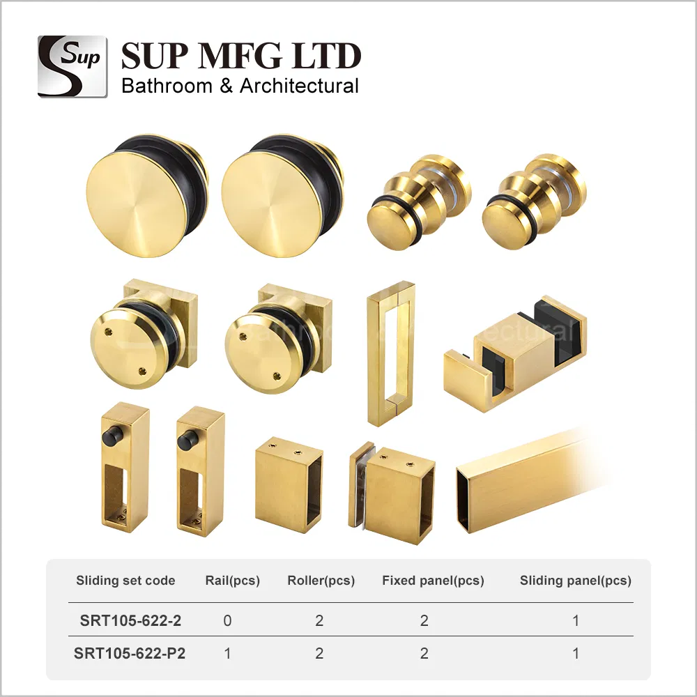 10X40mm European Style Glass Door System Stainless Steel Sliding Door Hardware Set
