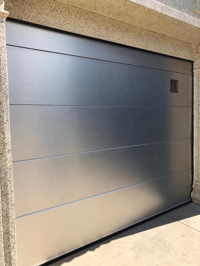 Commercial Sectional Exterior Residential Rolling Shutter Pu Foam Infilled Overhead Garage Door With Pedestrian Door