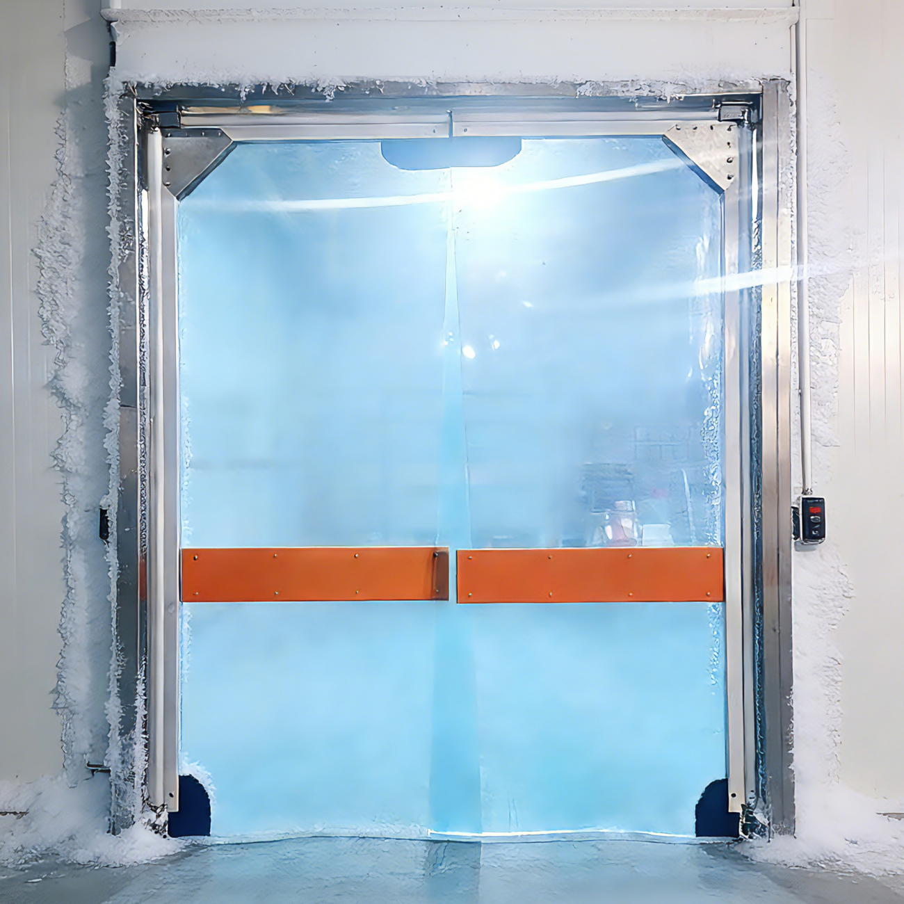 Cold Storage PVC Traffic Door Insulated Flexible Swing Door for Low-Temperature Access Areas