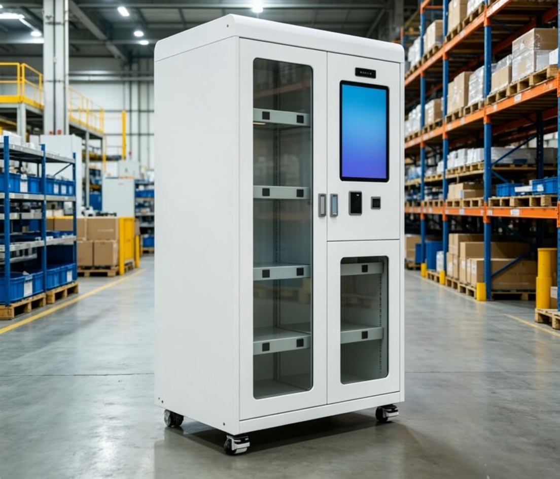 Smart Inventory Management Cabinet Automated Tool Cabinet with Biometric Access and Weighing System for Industrial Warehouse