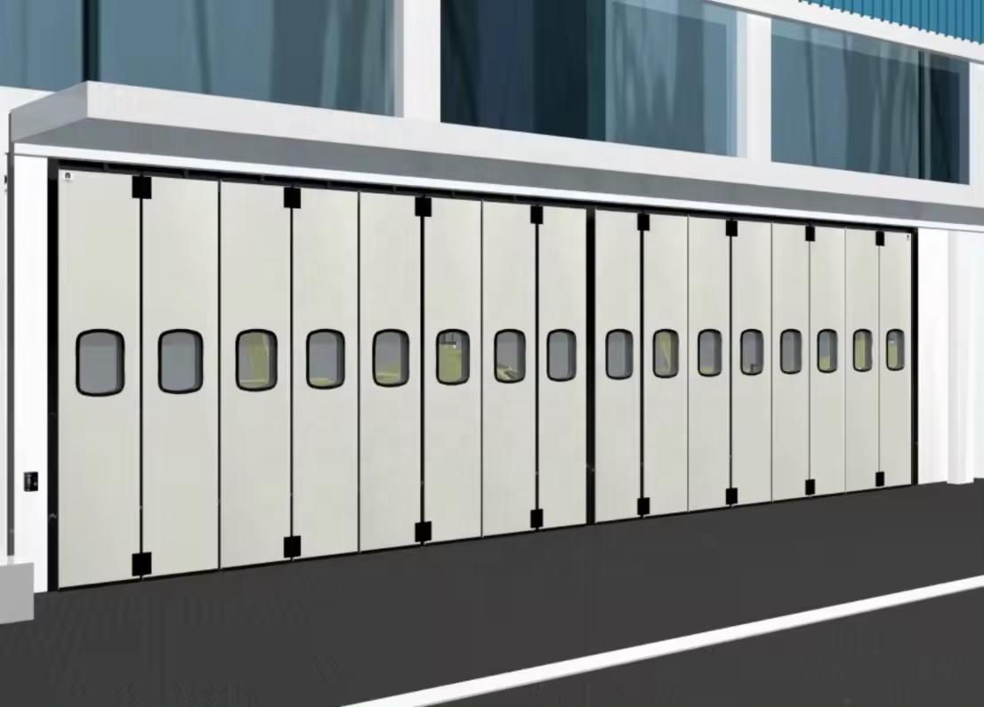 Factory Direct Hot Selling Automatic Industrial Sliding Workshop Large Folding Hangar Door Prices