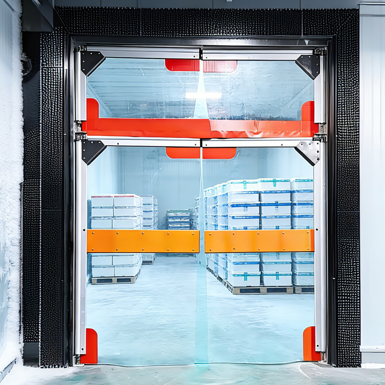 Cold Storage PVC Traffic Door Insulated Flexible Swing Door for Low-Temperature Access Areas