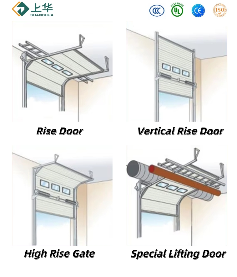 European Style Low-priced Customized High-quality Commercial Residential Hanging Segmented Sliding Garage Door