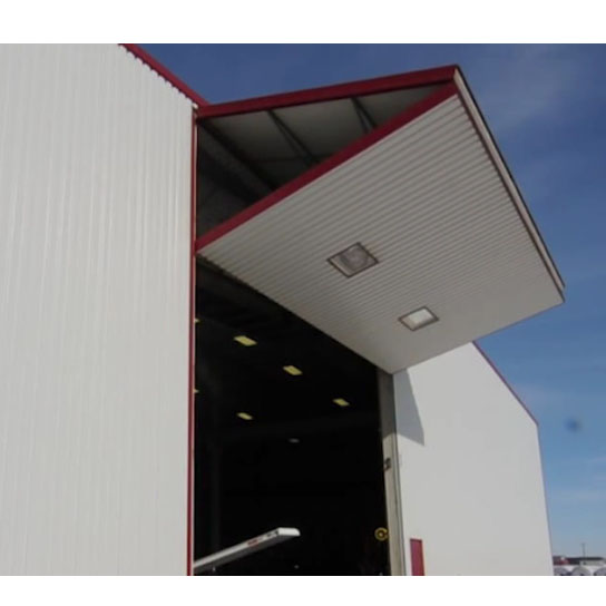 25 m Wide 9 m Height Vertical Drive System Pivot Double Folding Hangar Door
