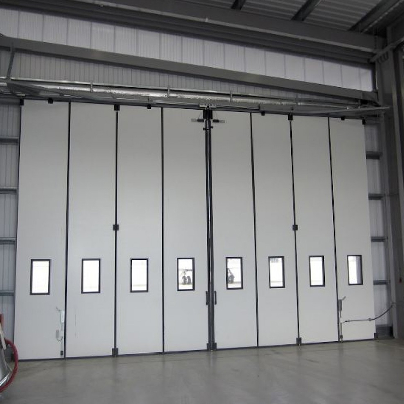 Automatic Vertical Folding Airplane Hangar Door Industrial Commercial Steel Insulated Accordion Folding Hangar Door