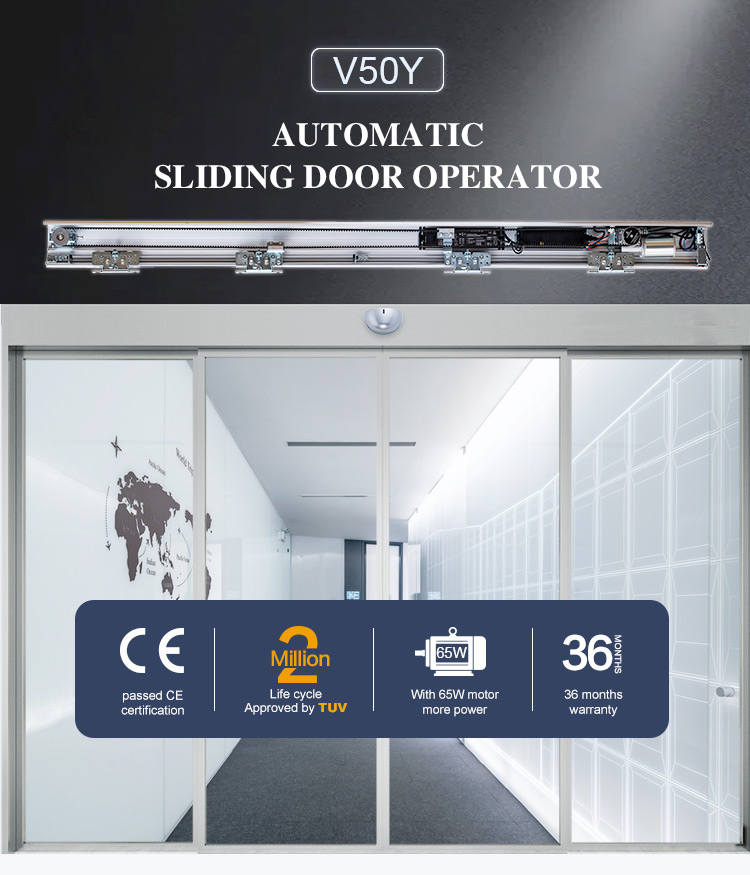 Turtech V50y 150kg Commercial Automatic Sliding Glass Door Automatic Sliding Door System