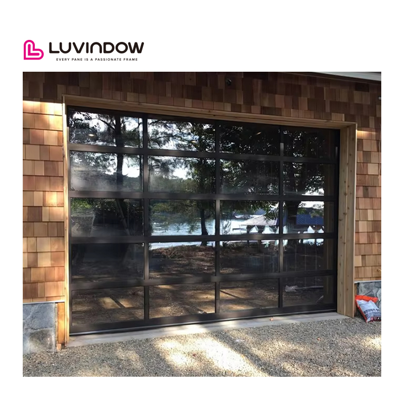 Automatic Combined Garage Door Glass Panel Garage Door Anti-theft Performance Garage Lift Door